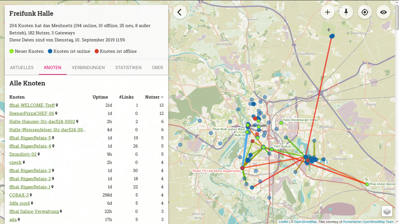 Freifunk Standorte Halle Septermber 2019